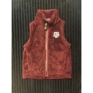A&M College Boys' Burgundy Fleece Vest - Size YS - Soft 100% Polyester